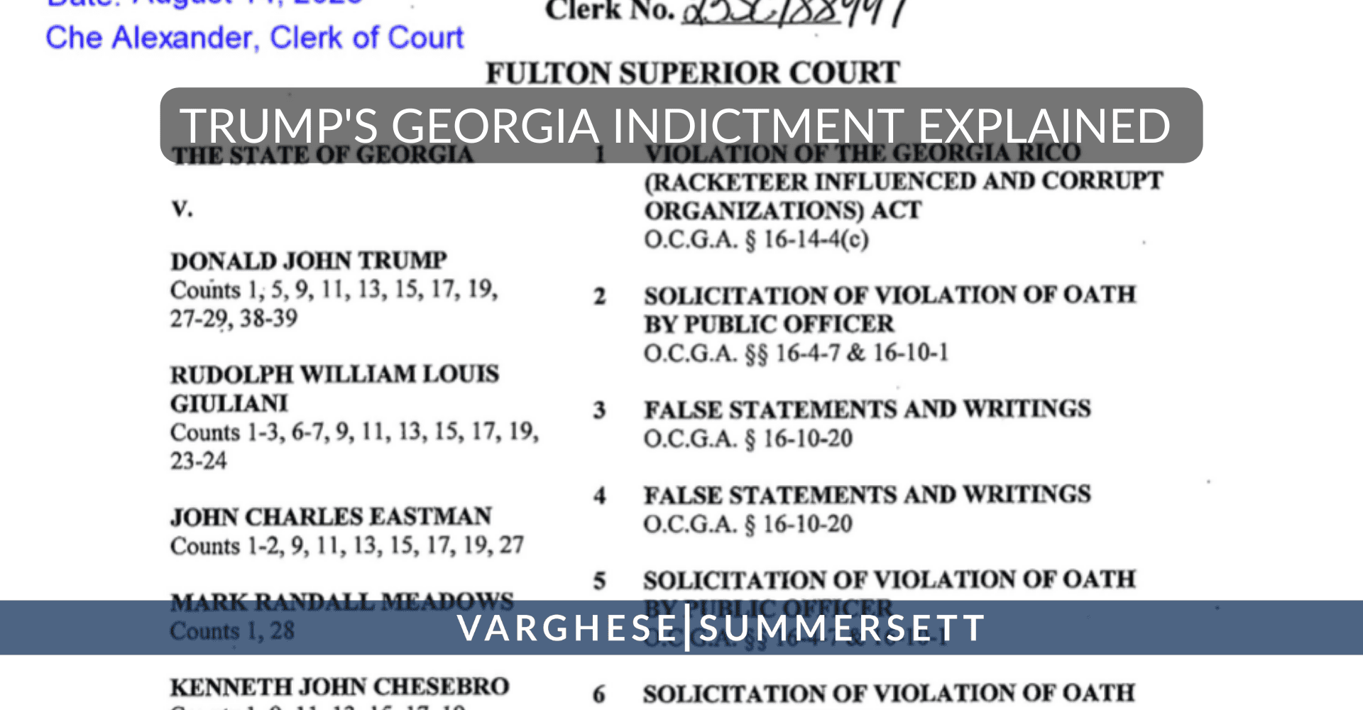 Trumps Georgia Indictment Explained