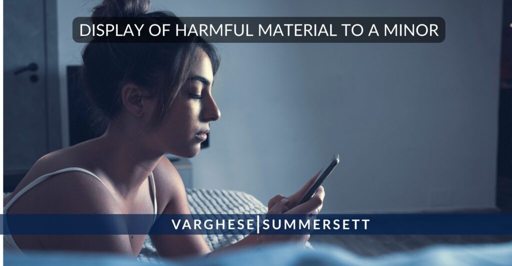 display of harmful material to a minor