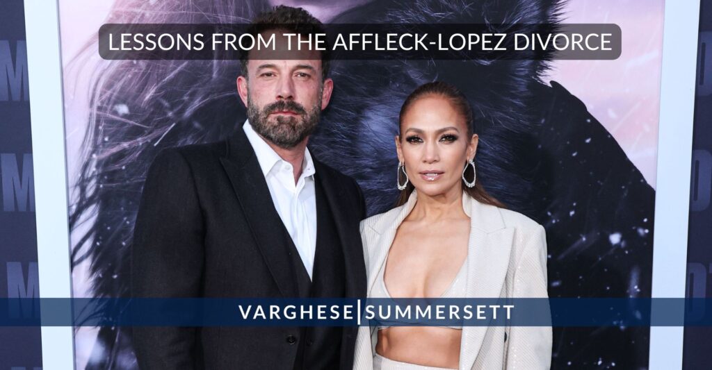 lessons from ben affleck jennifer lopez divorce